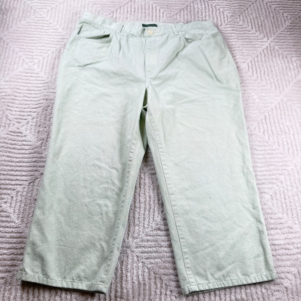 Lauren Jeans Company Ralph Lauren Pants Women's 16 Light Green Cropped Casual
